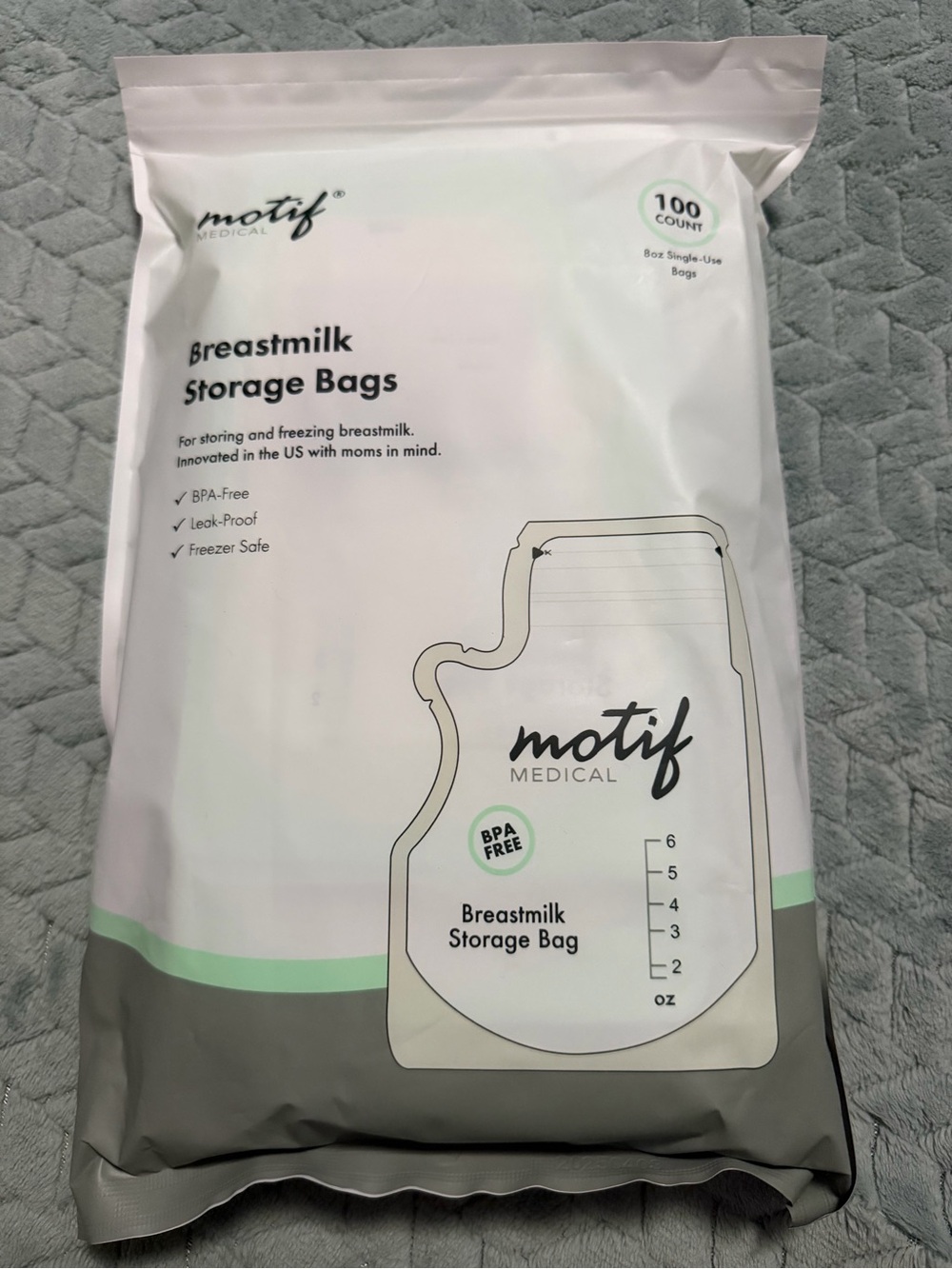 100 8oz Motif Medical Breastmilk Storage Bags